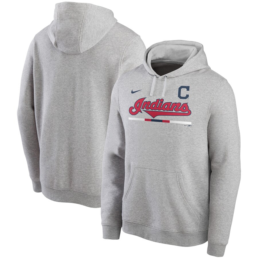 Cleveland Indians Nike Color Bar Club Pullover Hoodie Gray